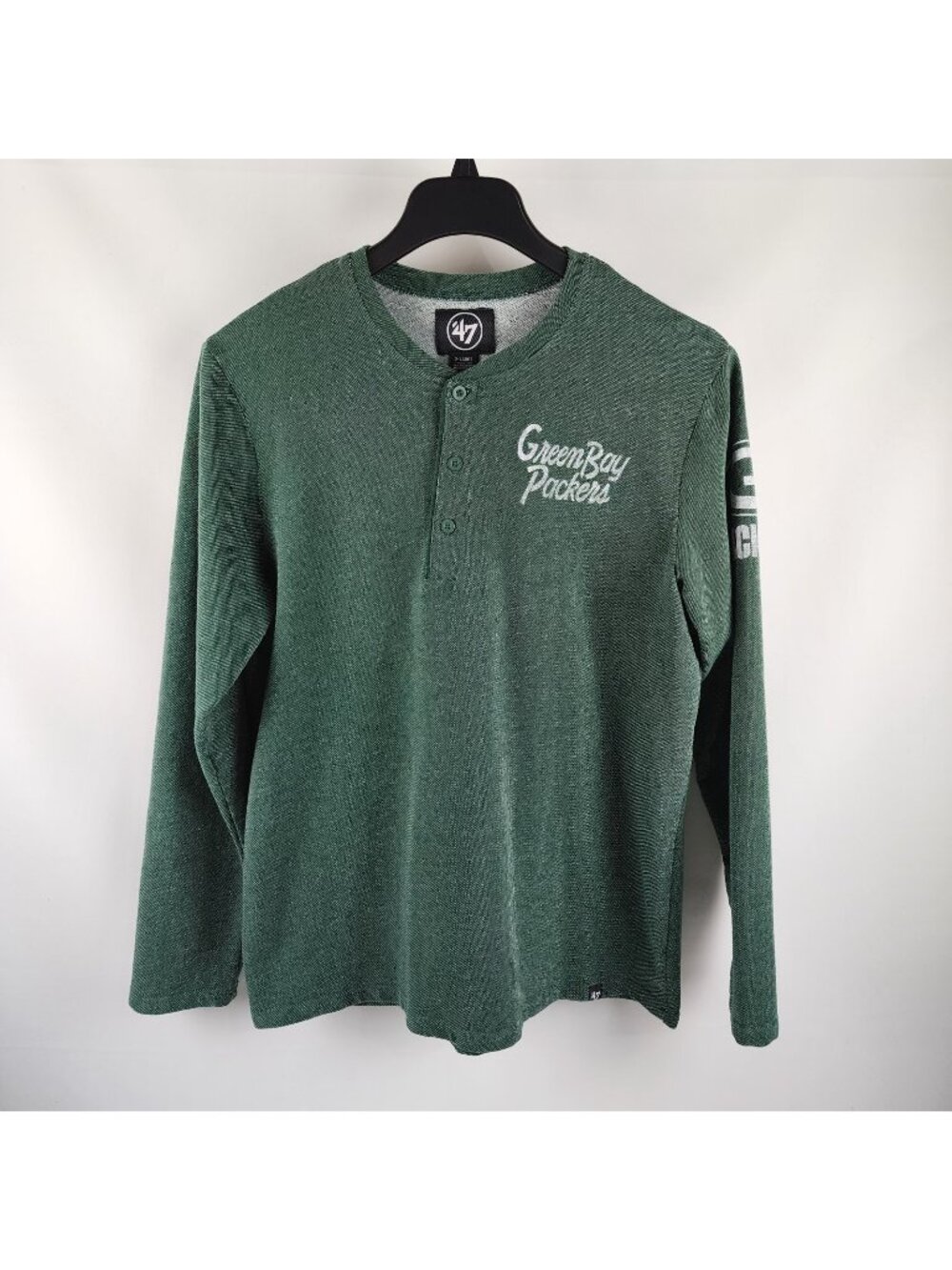 47 Shirt Mens XL Green Green Bay Packers L/S Henley Logo
